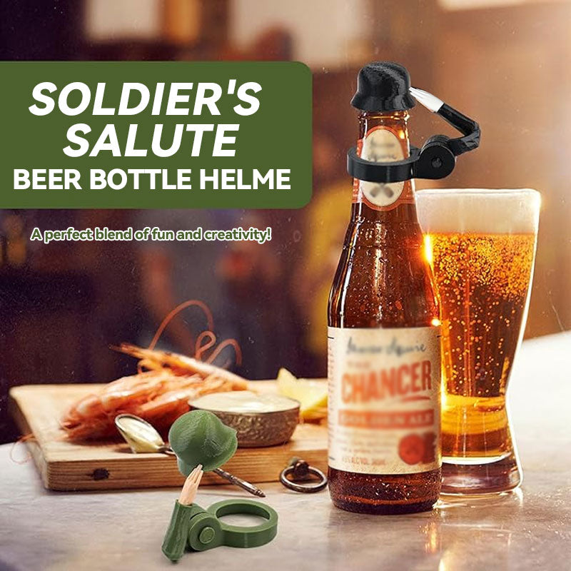 🍻 Soldier Salute Beer Bottle Helmet 🎖️