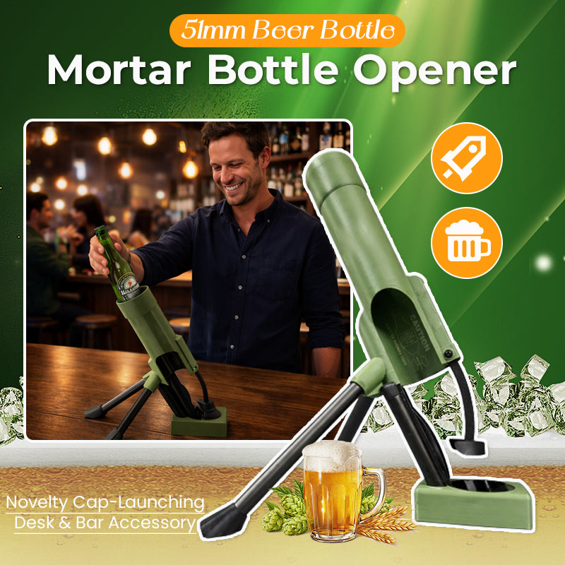 51mm Beer Bottle Mortar Bottle Opener – Novelty Cap-Launching Desk & Bar Accessory.
