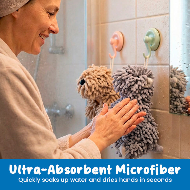 🐶Cute Dog Hand Towel – Ultra Absorbent Hanging Microfiber Drying Towe