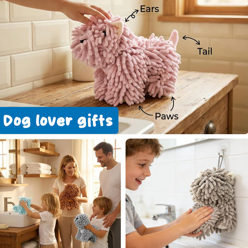 🐶Cute Dog Hand Towel – Ultra Absorbent Hanging Microfiber Drying Towe