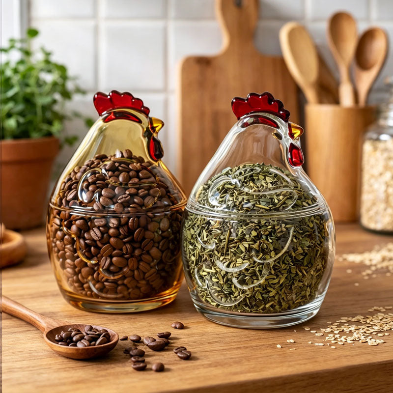 🐔Little Rooster Glass Animal Ornament