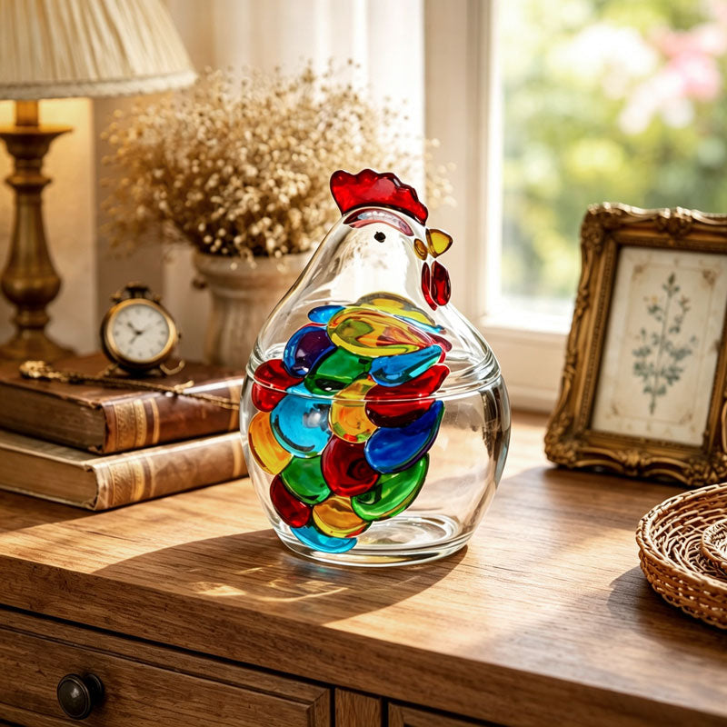 🐔Little Rooster Glass Animal Ornament