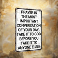 "First Conversation" Spiritual Wall Sign 🙏 — A Timeless Reminder to Seek Peace First