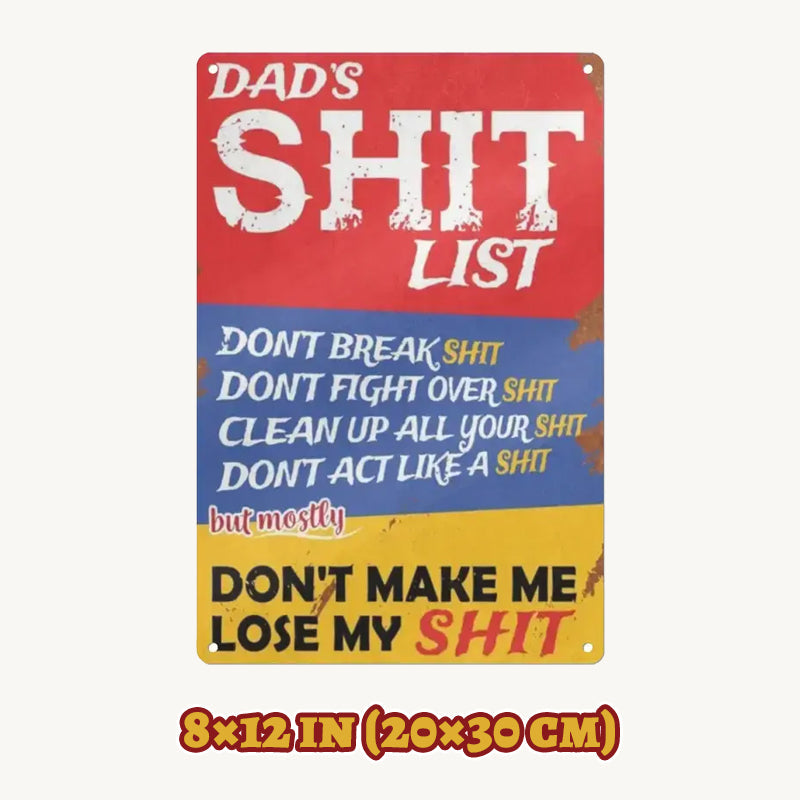 😄Dad's List of Rules